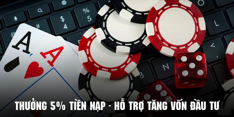 Hội viên có thể kiếm thêm nguồn vốn đầu tư qua ưu đãi 5% tiền nạp